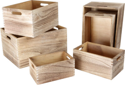 Caisses en bois naturel