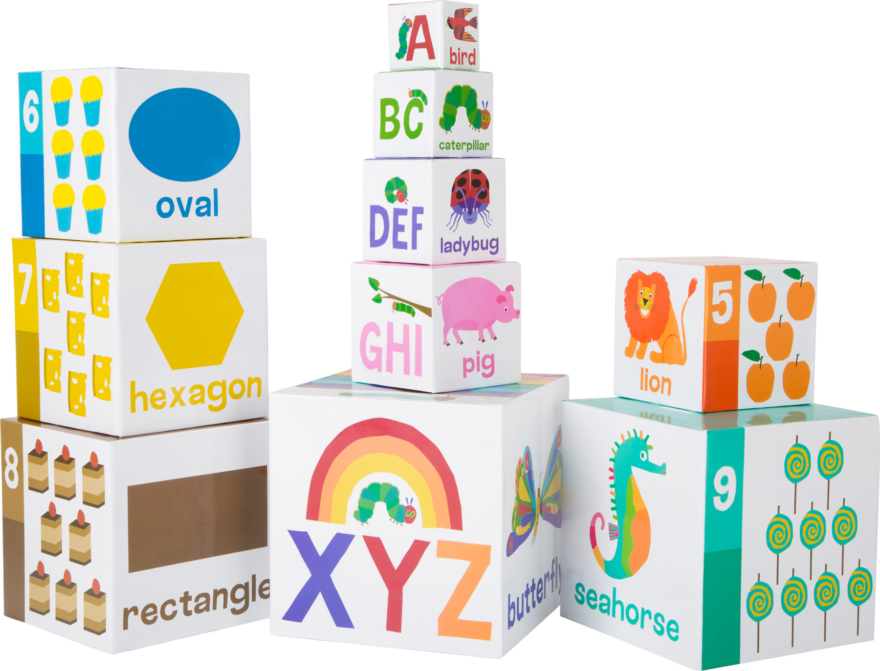 Cubes à empiler La chenille qui fait des trous