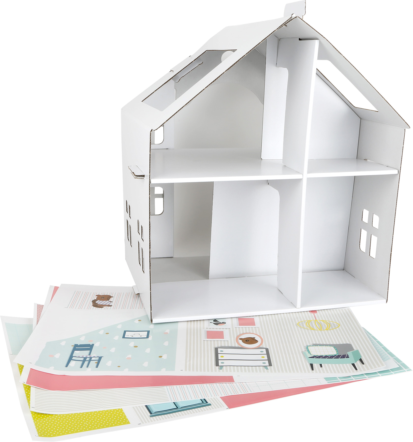 Maison de poupée en carton à coller