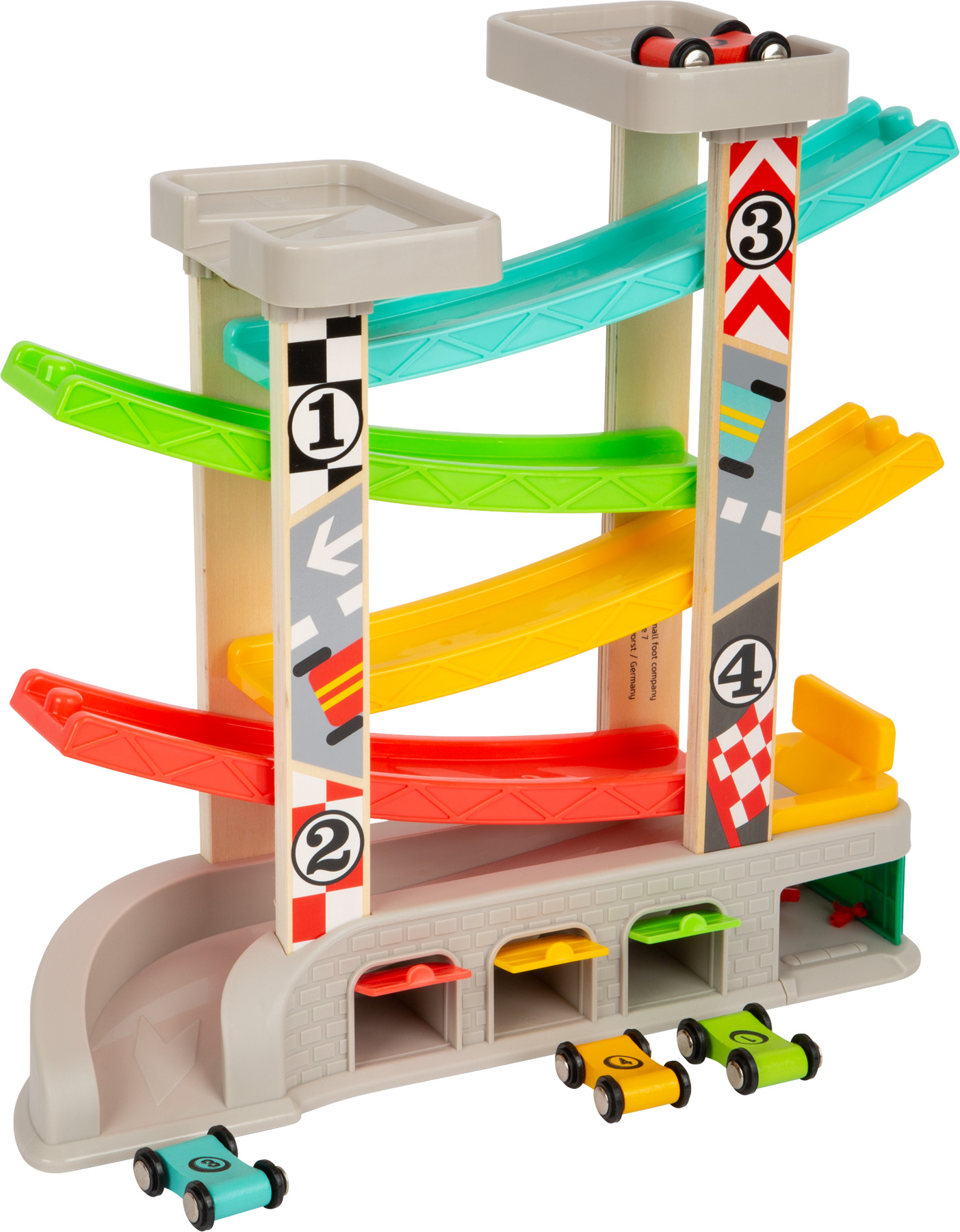 Circuit de course avec parking et garages