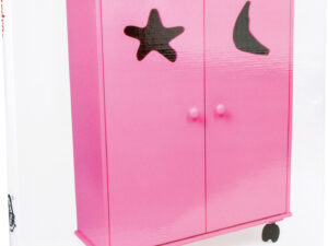 Armoire de poupée Rose fluo