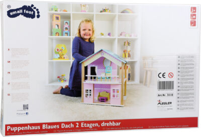 Maison de poupée Toit bleu à 2 étages