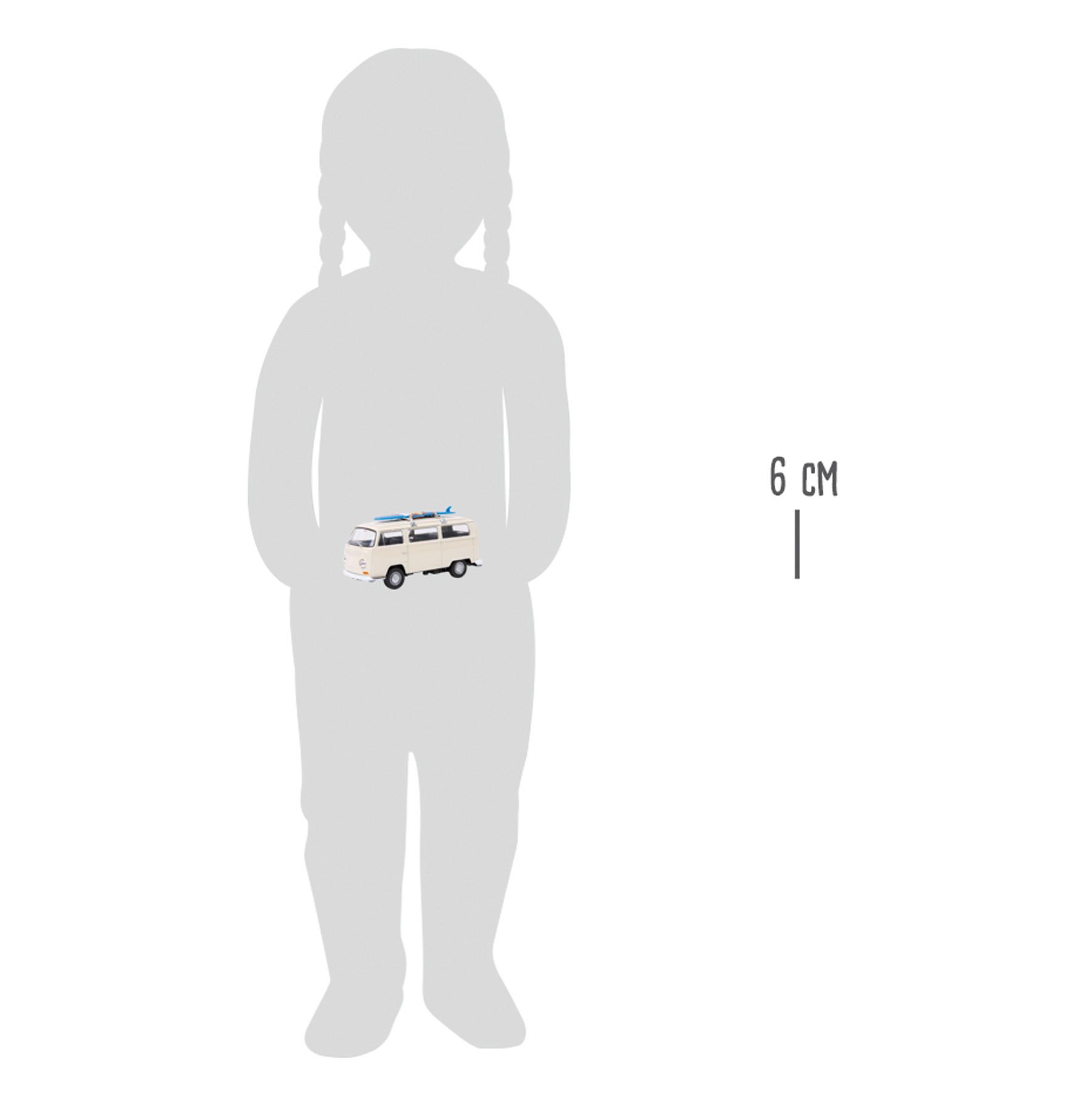 Voiture miniature "VW Bus T2 + planche à voile" Voiture miniature "VW Bus T2 + planche à voile"